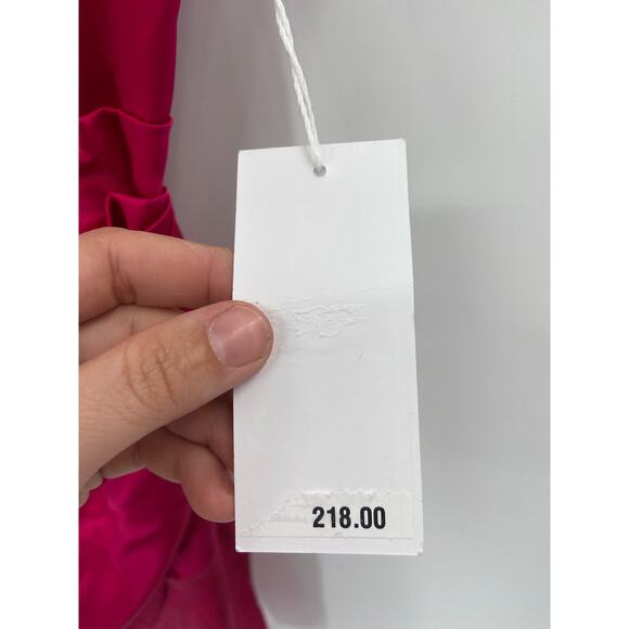 Reformation Fonda Rhubarb Pink Sleeveless Silk Mini Dress Size 0 NWT - Picture 6 of 7